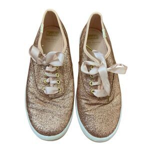 Keds x Kate Spade Rose Gold Glitter Sneakers Girls Size 4